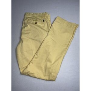 POLO Ralph Lauren Men's Stretch Slim Fit Chinos 34x32 Yellow Cotton Twill Pony
